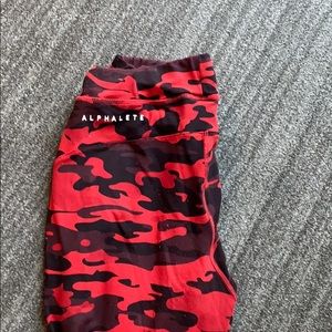 Alphalete red camo joggers